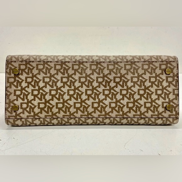 DKNY Bryant Monogram Canvas Top Handle Purse with chain strap. - Picture 5 of 6